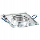 6x Oprawa halogenowa Szklana Kwadratowa + Żarówka GU10 LED 5,5W 3 BARWY oczko sufitowe wpuszczane, downlight do