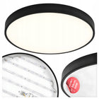 Plafon LED lampa sufitowa duża 50cm okrągła czarna Panel mocny do pokoju oprawa oświetleniowa, zintegrowane źródło