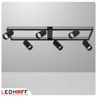 Lampa Sufitowa LED Oprawa Halogenowa 6x GU10 Kinkiet SPOT Ruchomy Reflektor listwa oświetleniowa czarna aluminiowa 80