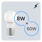 6x Żarówka LED E27 kulka 8W = 60W 4000K Neutralna Barwa CCD 180° lumiled 880 lm do lamp i opraw domowych