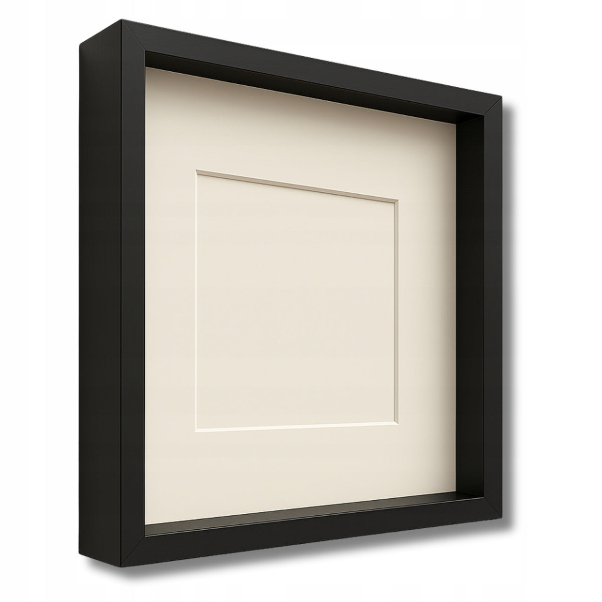 Ramka głęboka box 3D 24,5x24,5 cm do rękodzieła mchu na zdjęcia czarna oprawa przestrzenna MDF, ekspozytor suszonych