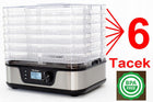 Suszarka do grzybów owoców BPA free dehydrator spożywczy, warzywa, zioła, 6 sit, regulacja temperatury 35–75°C, stal