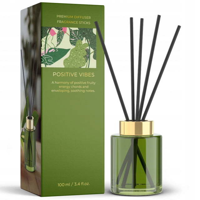 Dyfuzor positive vibes 100ml odświeżacz powietrza z patyczkami, aromatyzer do wnętrz, zapach do domu