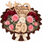 Prezent na 25 40 50 Rocznicę Ślubu Bukiet z ręczników Kwiaty Róże Mydlane do łazienki, 50x100 cm, 410-500 GSM, OEKO-TEX