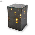 Lampion lustrzany znicz nagrobkowy 3D lampiony LED ruchomy płomień 15 CM dekoracja na grób, ozdoba cmentarna, światło