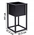 Kwietnik stojący półka industrial stojak na kwiaty metalowy loftowy 40 cm podstawka pod doniczkę czarna do salonu, 1