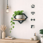 Kwietnik wiszący ścienny metalowy półka na kwiaty doniczkę ścianę loft stojak roślinny czarny 19 cm