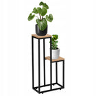 Kwietnik stojący czarny metalowy stojak na kwiaty loftowy industrialny 67cm do 2 donic, dekoracja salonu, balkonu lub
