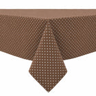 Obrus plamoodporny na stół 140x220cm wygląd LNU brązowy w kropki nakrycie do jadalni i kuchni, bawełna z poliestrem