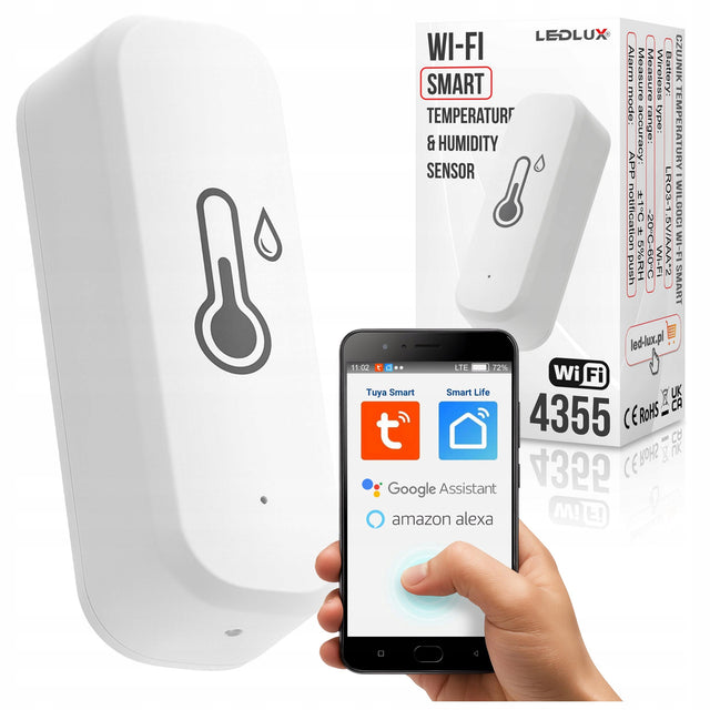 Termometr higrometr czujnik temperatury i wilgotności aplikacja wifi smart miernik klimatu do domu, zasilany bateriami