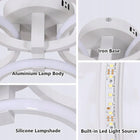 LAMPA SUFITOWA LED WISZĄCA BIAŁY ŻYRANDOL RING NOWOCZESNA SALONU 48W 6500K oświetlenie do wnętrz, 4 punkty światła