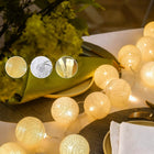 LAMPKI KULE COTTON BALLS GIRLANDA 20 LED ŚWIETLNA KULE USB +PILOT dekoracja wnętrz, ozdoba do pokoju, białe kulki 6 cm