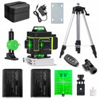 Poziomica laserowa 16 linii laser krzyżowy + statyw 150 CM +2AKU zestaw XXL zielony niwelator 360° do prac remontowych