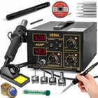 852D+ STACJA LUTOWNICZA 700W HOT-AIR ZESTAW LUTOWNICZY LUTOWNICA GROTOWA HQ do elektroniki, serwisu PCB, temperatura