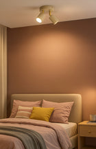 Lampa Sufitowa Żyrandol Plafon Beżowa Gray Beige GU10 LED 856-EG2 Regulowan oprawa punktowa 2-punktowa metalowa do