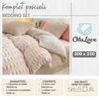 Komplet pościeli polarowej pluszowej 200x220+ 2x 70x80 BEŻ ciepła miękka poszewki na kołdrę i poduszki, zamek