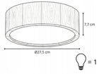 Lampa sufitowa plafon leja fi275 DĄB LED 1xE27 do salonu kuchni elegancka oprawa oświetleniowa okrągła beżowa bez