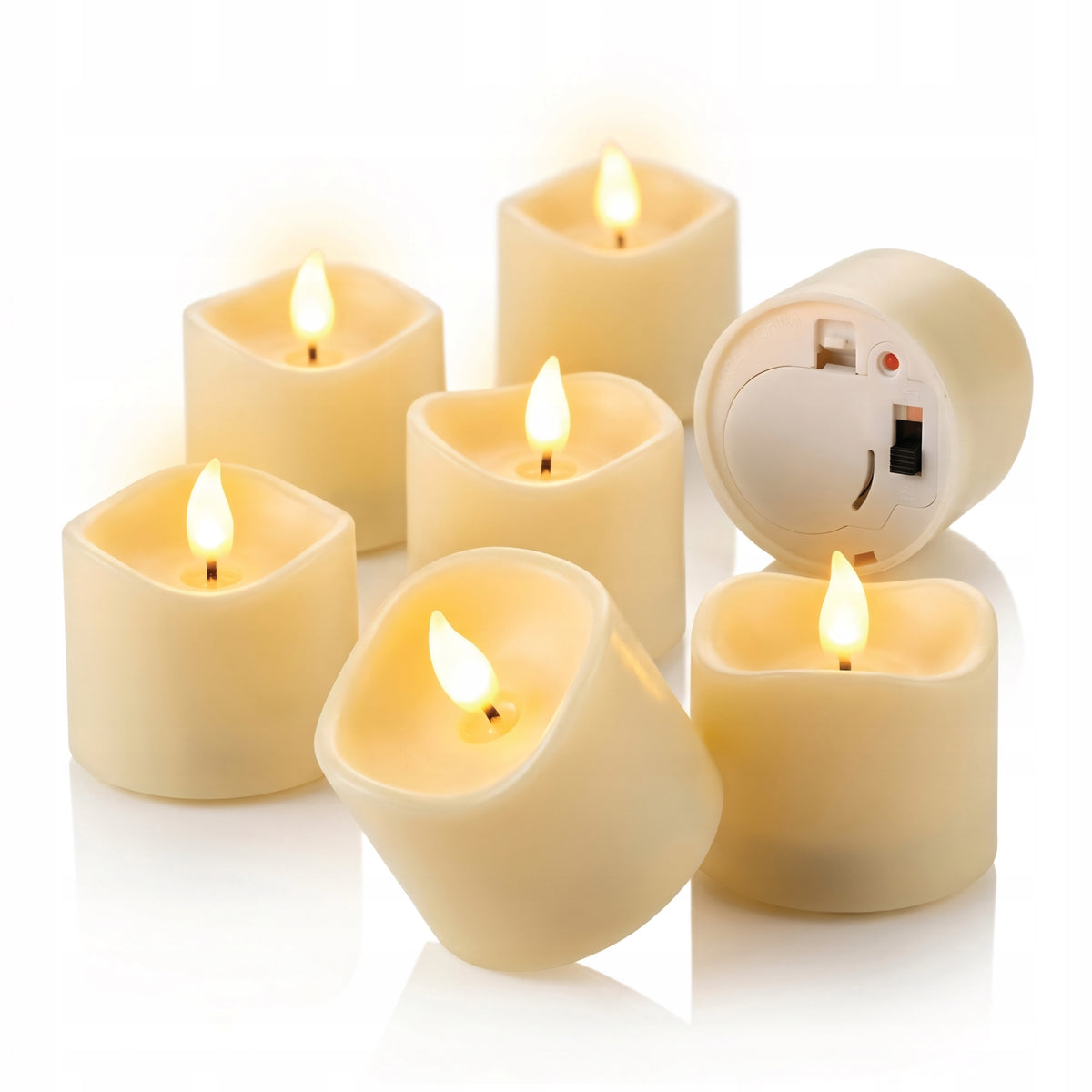 Świeczki LED Tealight Bezpłomieniowe na Baterie Zestaw 24 szt Ciepłe wkłady do lampionu i stroika, dekoracja stołu