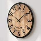 Zegar ścienny duży drewniany cichy na ścianę nowoczesny loft czytelny 34 cm brązowy drewno