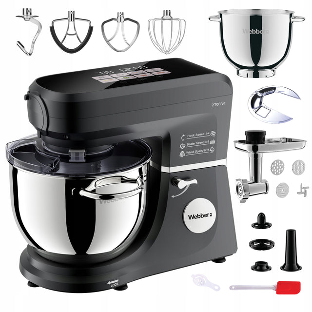 Robot kuchenny planetarny Webber SM17 2700W misa 7l mikser wielofunkcyjny nominalna czarny