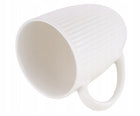 6X kubek porcelanowy ryflowany 330ml komplet kubków prążek do kawy herbaty biały, można myć w zmywarce