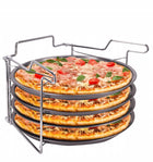 Zestaw 4 blach form do pizzy ze stojakiem forma do pizzy 30 cm kamille metalowe naczynia kuchenne, wypiek w piekarniku