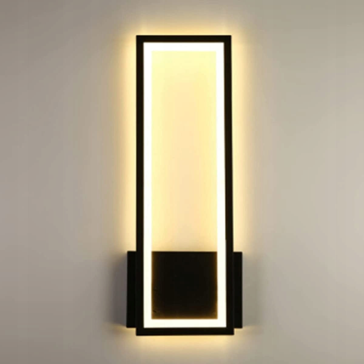 Kinkiet czarna lampa ścienna LED kwadrat nowoczesna do korytarza 3000K 16W oprawa do przedpokoju metalowa ze