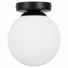 Lampa wisząca stała żyrandol sufitowy loft szklany klosz kula plafon E27 oprawa oświetleniowa czarno-biała 1-punktowa