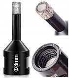 ZESTAW OTWORNIC 6mm 8mm 10mm DIAMENTOWA KORONKA WIERTŁO DO PŁYTEK GRESU M14 glazury, ceramiki, szkła, kamienia i betonu