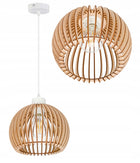 LAMPA WISZĄCA SUFITOWA ZWIS ŻYRANDOL BOHO LOFT DREWNIANA BAMBUS KLOSZ KULA oświetlenie do salonu sypialni jadalni gwint