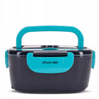 Elektryczny lunch BOX termos obiadowy śniadanówka samochodowa kamille 1,5 L pojemnik na jedzenie 1500 ml niebieski