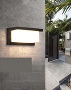 Lampa Elewacyjna Ogrodowa 12W LED Kinkiet Zewnętrzny Modern Czujnik Ruchu oprawa na fasadę aluminiowa czarna