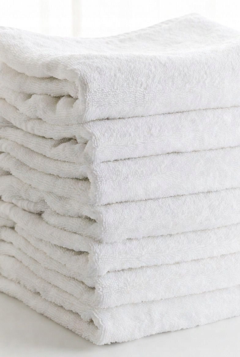10x Ręcznik Hotelowy Biały 50x100 cm 500/550g/m2 bawełniany, kąpielowy, do łazienki, zestaw 10 sztuk, tekstylia