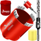 OTWORNICA SEGMENTOWA DIAMENTOWA 68mm KORONKA WIERTŁO DO BETONU ADAPTER SDS+ pod puszki elektryczne, cegły, ceramiki