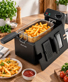 Frytkownica frytownica mocna kompaktowa 3,0 L frytki kurczaki kamille tradycyjna 2000 w czarny