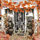 12x Girlanda Jesienna Liście Klonu 240 cm Dekoracja Na Halloween Dekoracja sztuczna ozdoba do wnętrz, pomarańczowy