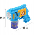 Pistolet na bańki maszyna do baniek na baterie+ 4x baterie + płyn niebieski wiek 3 lata+