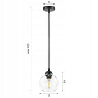Lampa wisząca sufitowa żyrandol kula LED oprawa szklana czarna E27 do salonu kuchni jadalni, 1 punkt, max 60 w