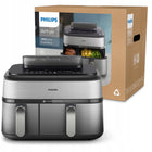 Frytkownica beztłuszczowa Airfryer Philips NA555/00 9l 2750W dwa kosze srebrny/szary