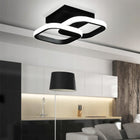 Lampa sufitowa LED 16W, 3 kolory, ściemniana, do salonu, korytarza plafon czarny wielokątny ze zintegrowanym źródłem