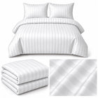Pościel 200x220 hotelowa Adamaszek 100% Gruba bawełna Satynowa Biały komplet 3-częściowy, poszewki 70x80, zamek