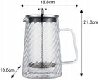 Srebrny Zaparzacz do kawy herbaty szklany 1 Lit French Press klausberg 7764 tłokowy dzbanek 1000 ml, 8 filiżanek, można