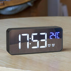Zegar elektroniczny budzik LED nowoczesny design wysoka funkcjonalność cyfrowy alarm stołowy czarny akumulatorowy do