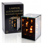 Lampion na grób cmentarz znicz lustrzany 3D kwadrat-dioda 10x10x15 cm dekoracja nagrobna, ozdoba pomnika, światło
