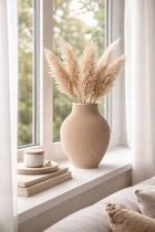 Wazon dekoracyjny nietłukący nowoczesny skandi boho modern beżowy 18 CM ozdoba do salonu, na stół lub komodę, z