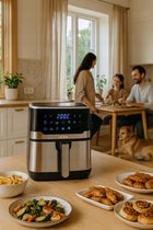 Frytkownica beztłuszczowa AIR fryer frytownica duża 6,5l misa 1800 w srebrny
