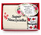 Prezent dla nauczycielki dzień nauczyciela zestaw ręcznik kubek zawieszka upominek dla pedagoga, wychowawczyni