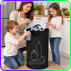 Torba na butelki i puszki kaucyjne zwrotne pojemnik z uchwytami duży 115l worek do segregacji odpadów recykling