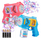 Pistolet na bańki maszyna do baniek na baterie+ 4x baterie + płyn niebieski wiek 3 lata+
