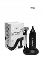 Spieniacz do mleka elektryczny ręczny 4W1 ubijaczka do mleka kawy USB mieszadło do cappuccino, latte i kakao, czarny